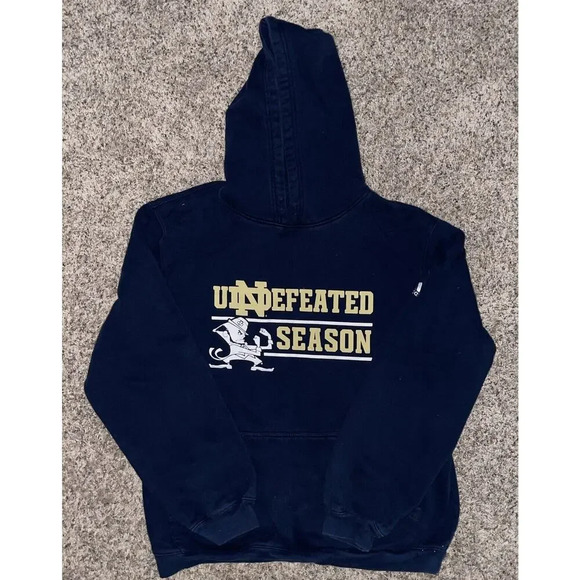 Vintage Notre Dame Fighting Irish Hoodie Mens‎ L 2012 Undefeated Season Adidas - Picture 1 of 5